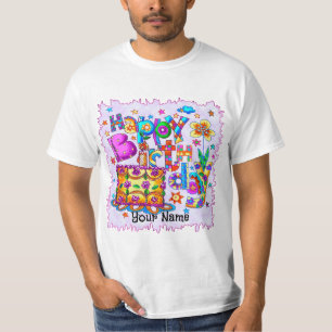 Camiseta Bolo de Aniversário Feliz