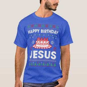 Camiseta bolo de aniversário feliz aniversário jesus Christ