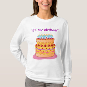 Camiseta Bolo de aniversário grande