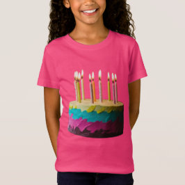 Camiseta Bolo de Birthday para Garotas de Jersey