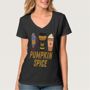 Camiseta Bolo de Café com Tempero de Abóbora Folhas Bolotas