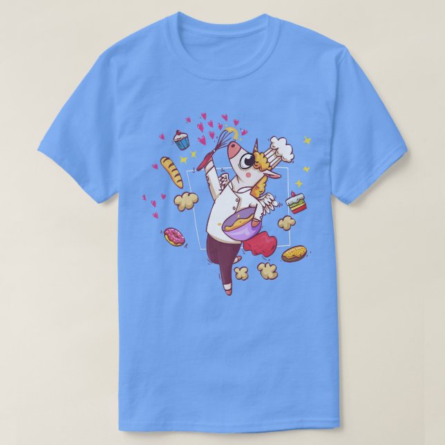 Camiseta Bolo de Cupcake Bonito Unicorn (Frente do Design)