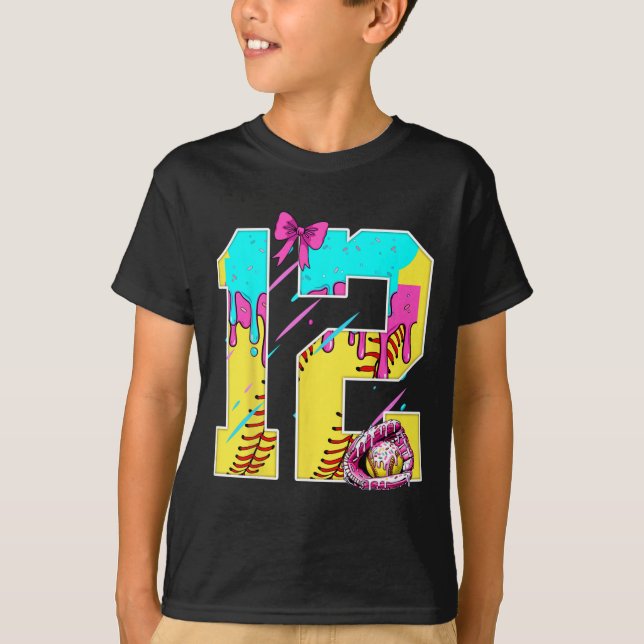 Camiseta Bolo de Drip de Sorvete Softll de 12 Anos de Idade (Frente)