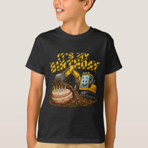 Camiseta Bolo de Escavadeira de Construção para Menino de A