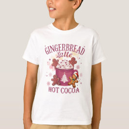 Camiseta Bolo de gengibre latte chocolate quente natal