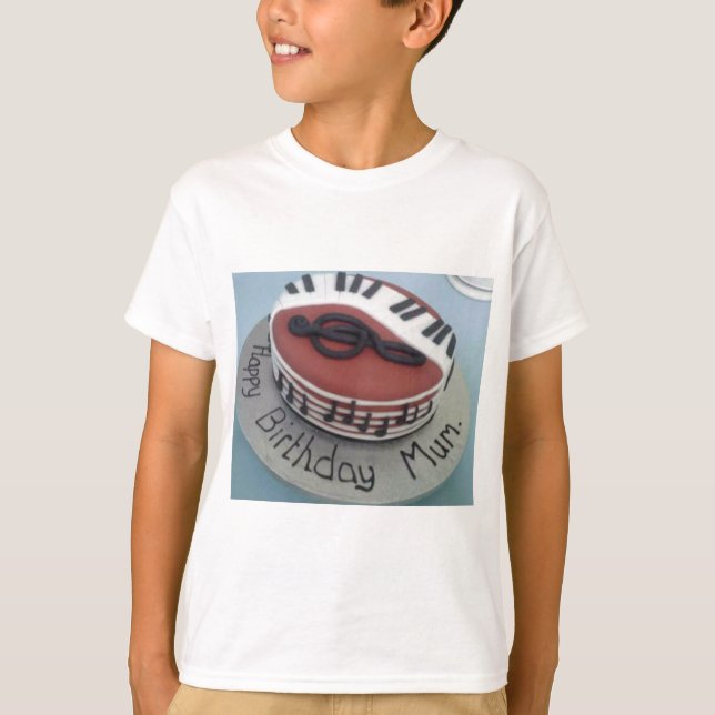 Camiseta Bolo de mãe de aniversário feliz (Frente)