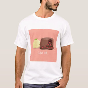 Camiseta Bolo de Molten de Chocolate Bonito Eu Lava Você Ar