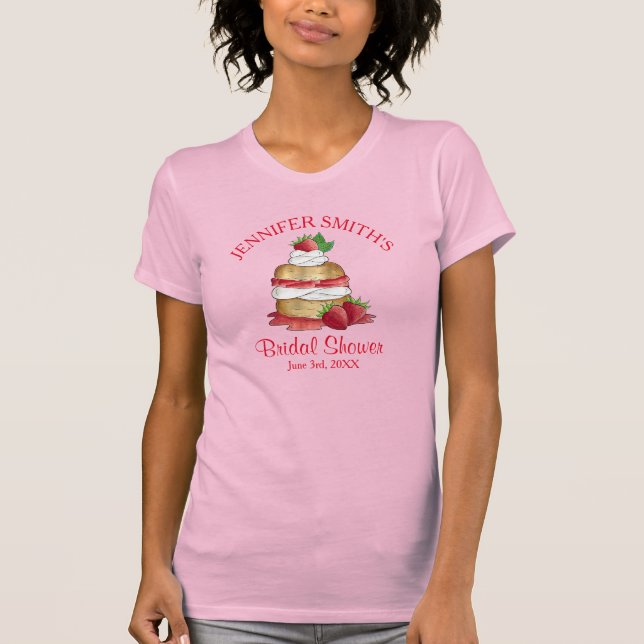 Camiseta Bolo de Morango Recheado Festa de Chá de Noiva Ani (Frente)
