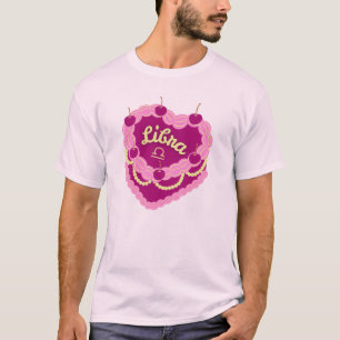 Camiseta Bolo de Nascimento do Cardíaco Libra Zodiac Pastel