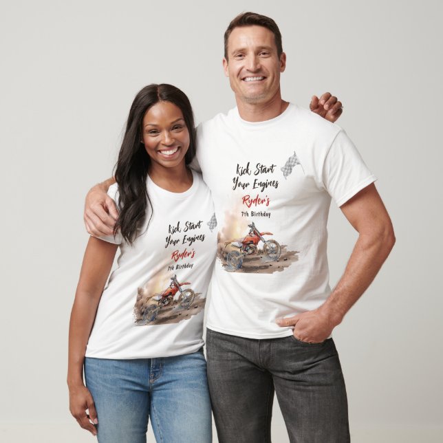 Camiseta Bolo de Qualquer Idade de Moto de Terra (Unissex)