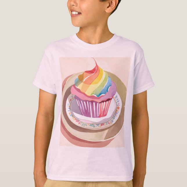 Camiseta Bolo de xícara arco-íris (Frente)