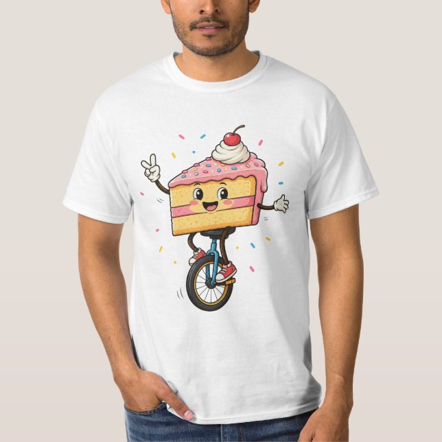 Camiseta Bolo Feliz em um Uniciclo  (Frente)