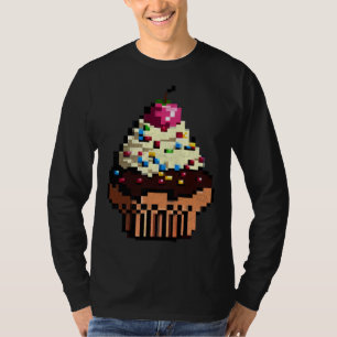 Camiseta Bolo Pixel 8 bits Jogo Retro Faminto Byte Bolo Fo