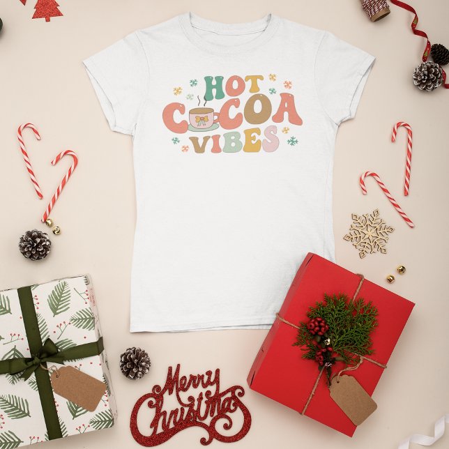 Camiseta Bolor de Cacau Quente Víbias Festivas Inverno (Criador carregado)