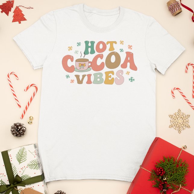 Camiseta Bolor de Cacau Quente Víbias Festivas Inverno (Criador carregado)