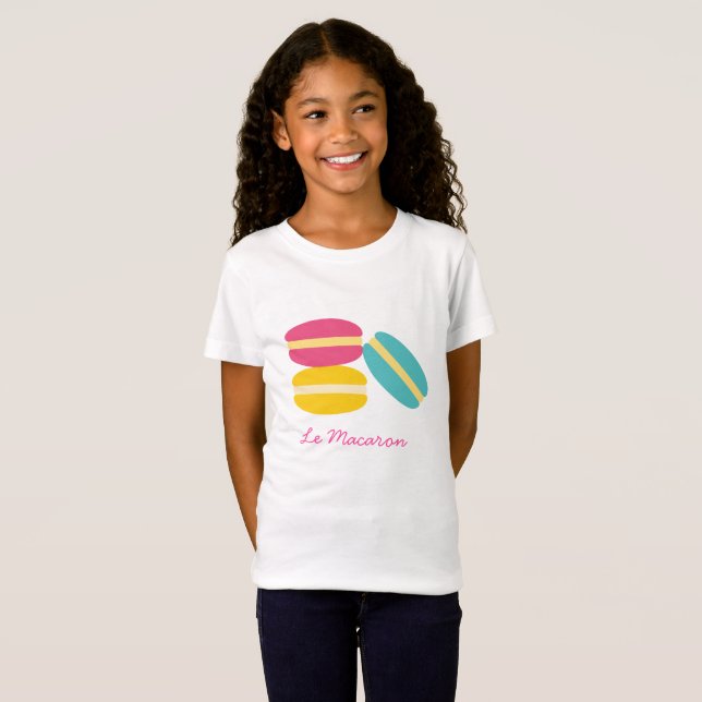 Camiseta Bolos coloridos de macarrão francês (Frente Completa)
