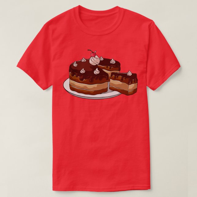Camiseta Bolos de bolo de chocolate (Frente do Design)