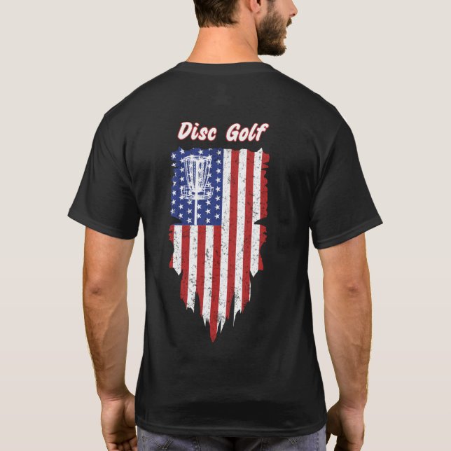 Camiseta Bolsa de Bandeira Americana Golf Basket T shirt (Verso)