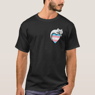 Camiseta Bolsa de Gato Coração Transgênero Bandeira Orgulho