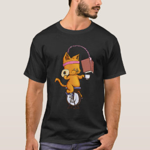 Camiseta Bolsa de Gato Laranja Engraçado Livro de Café Rosq