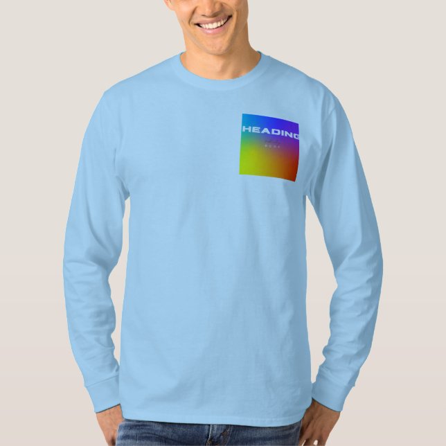Camiseta Bolsa de gradiente de arco-íris design manga longa (Frente)