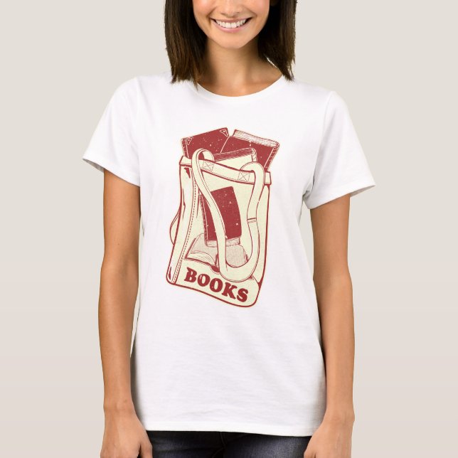 Camiseta Bolsa de livros que adoro ler (Frente)