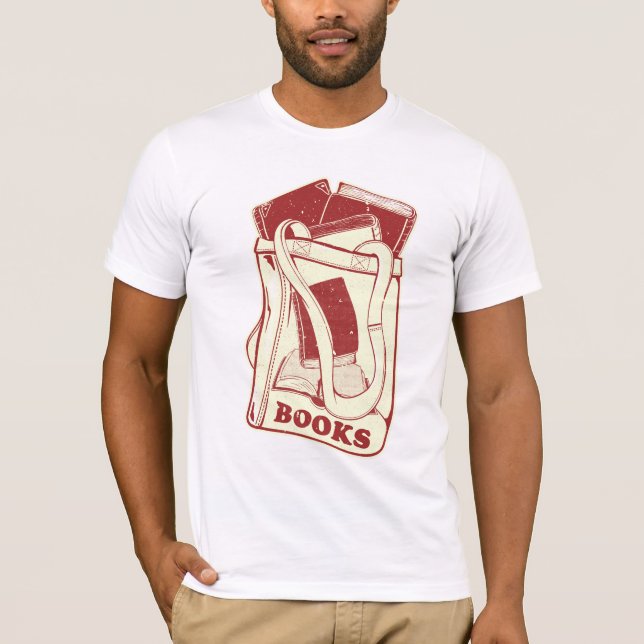 Camiseta Bolsa de livros que adoro ler (Frente)
