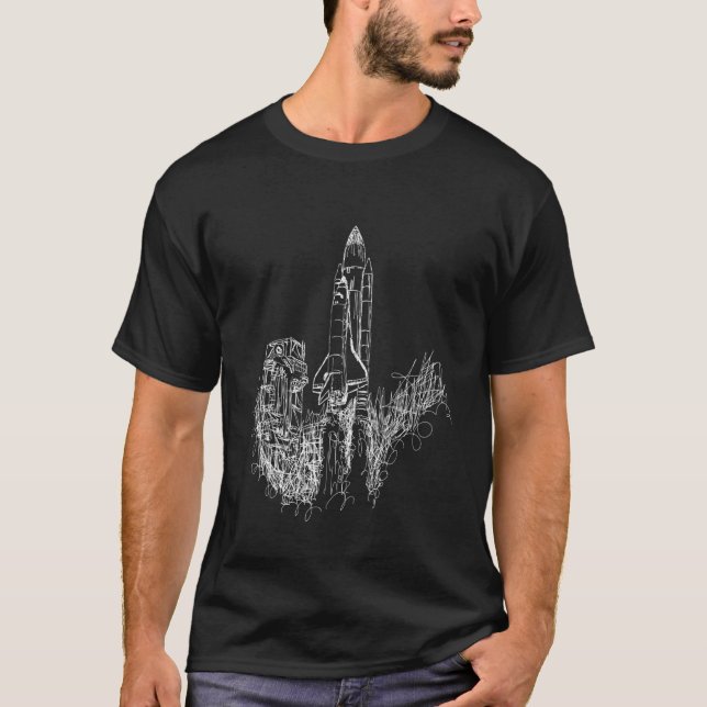 Camiseta Bolsa de Portas de Lançamento de Foguete Espacial  (Frente)