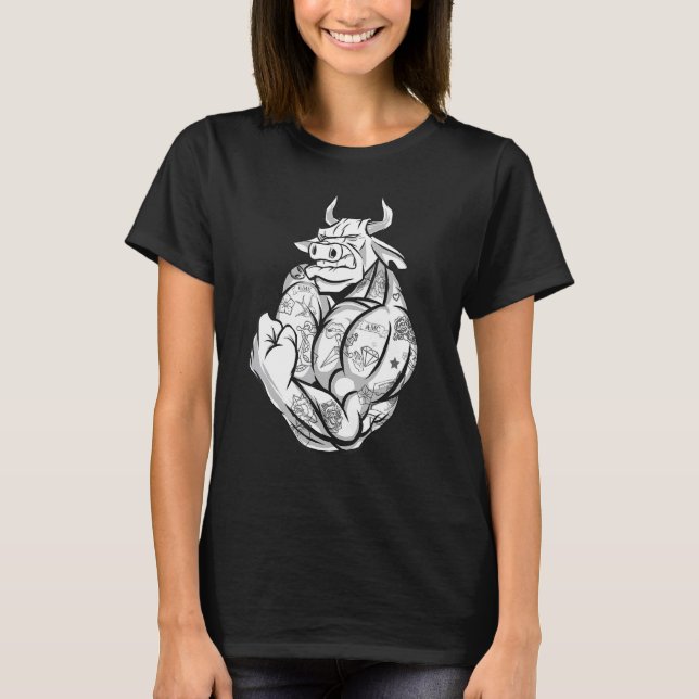 Camiseta Bolsa De Valores Com Tatuagens Musculares Stree (Frente)