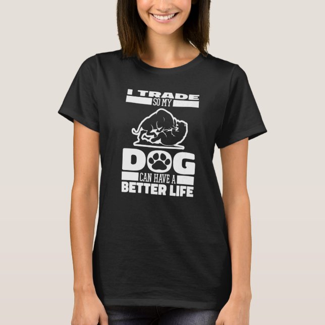 Camiseta Bolsa de Valores de Cachorro Dia do Comerciante (Frente)