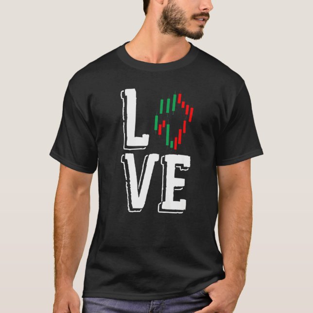 Camiseta Bolsa de Valores e Comércio de Amor Stocks Forex (Frente)