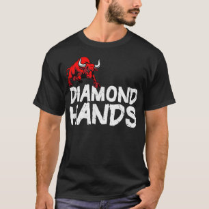 Camiseta Bolsa de Valores Mãos de Diamante Bull TShirt Gift