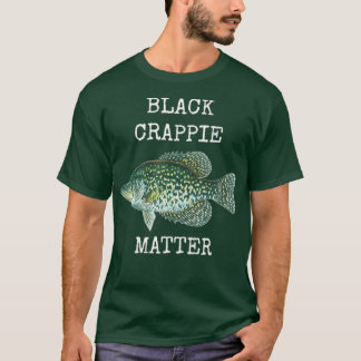 CAMISETA BOLSA NEGRA MATÉRIA DE CRAPPIE PESCANDO PARA CAMIS