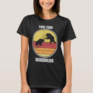 Camiseta Bolsa que investe Bull vs Bear Acionista a Longo P