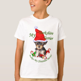 Camiseta Bolsas de Natal de Yorkshire Terrier