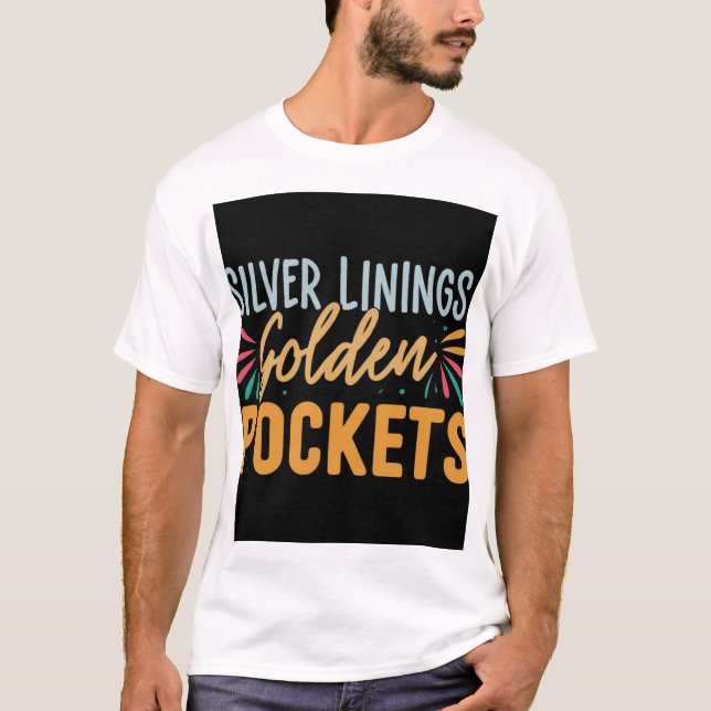 Camiseta Bolsas de Ouro de enlaces prateados. (Frente)