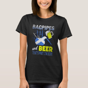 Camiseta Bolsas e Cerveja Por Isso Estou Aqui Bandeira Esco