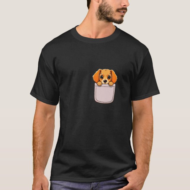 Camiseta Bolsinho de Cachorrinho Fofo (Frente)