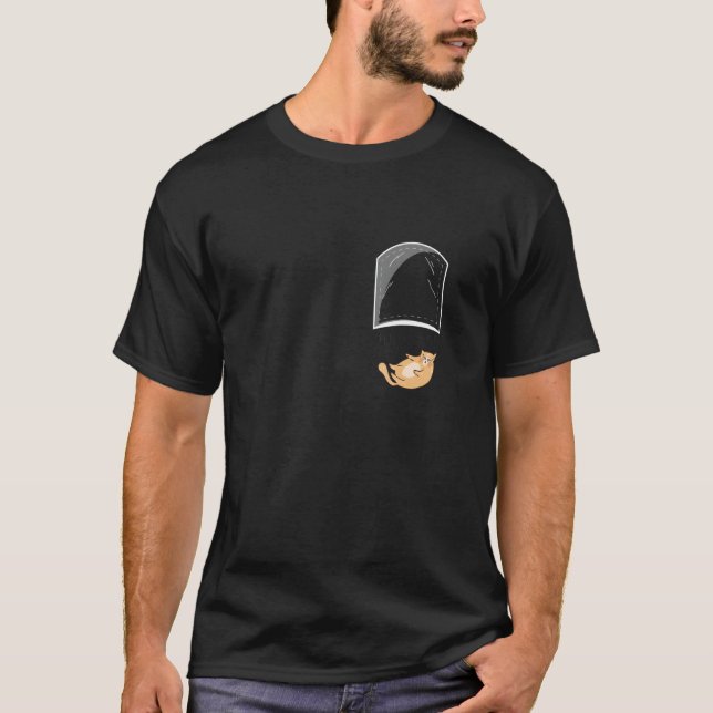 Camiseta Bolsinho de Gato Caindo em Bloco (Frente)