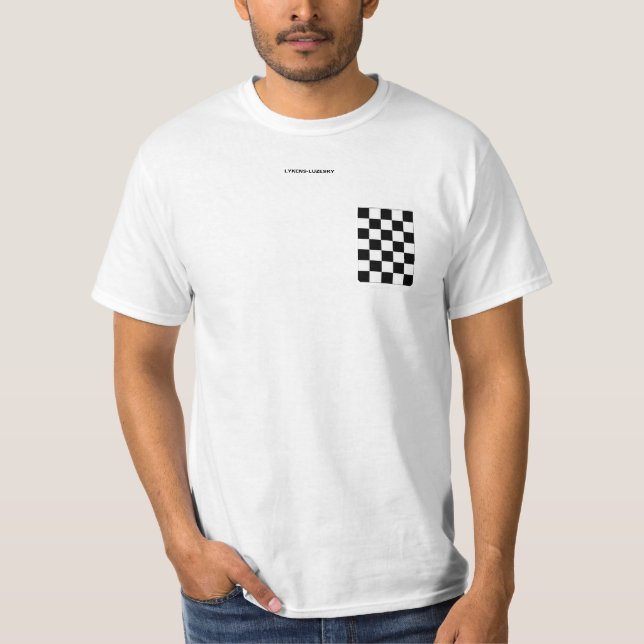 Camiseta Bolso Checkered da falsificação da bandeira (Frente)