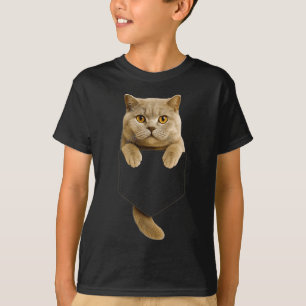 Camiseta Bolso de Gato de Cabeça-de-Obra Britânico Gpresent