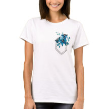 Bolso impresso com flores azuis