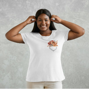 Camiseta Bolso impresso com flores de outono