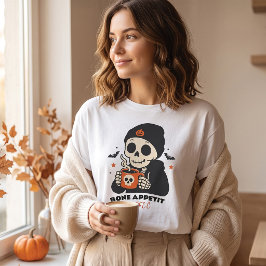 Camiseta Bom Apetite Esqueleto Café Halloween