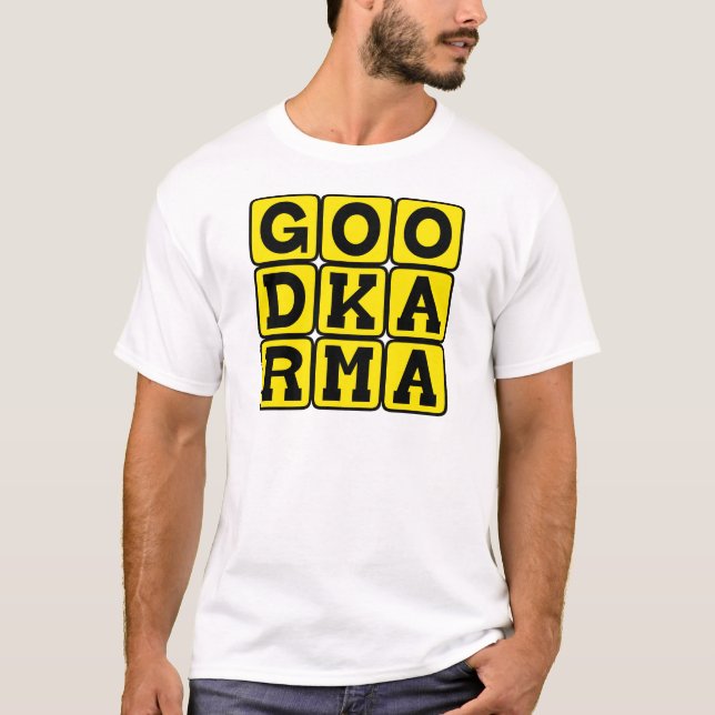Camiseta Bom Carma, Princípio Budista (Frente)