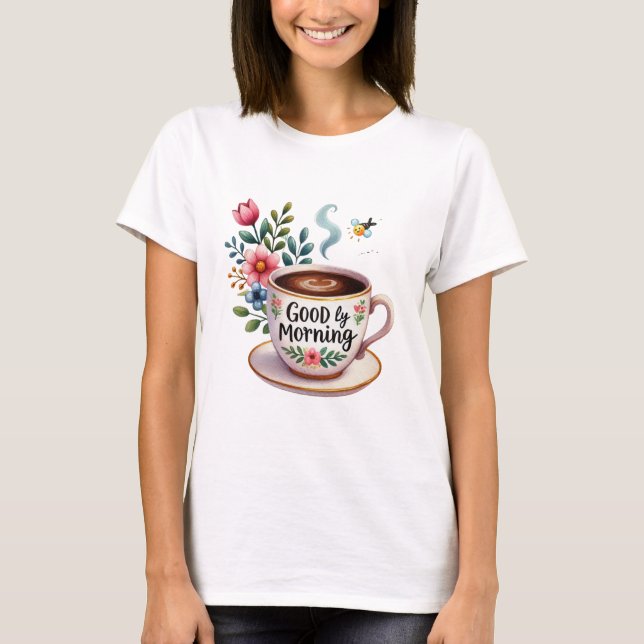 Camiseta bom dia com café (Frente)