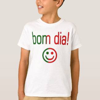 Camiseta Bom dia! Cores de Sinalizador de Portugal