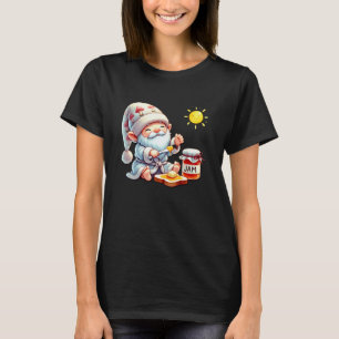 Camiseta Bom Dia Gnomo Com Pote de Geléia Para Verão do Pro