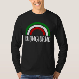 Camiseta Bom dia Itália Arco-íris Frases da Língua Italiana
