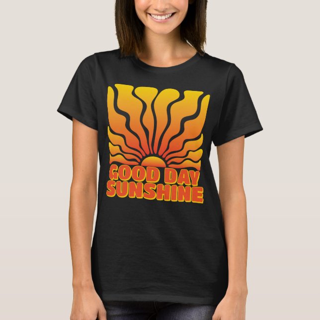 Camiseta Bom dia, sol-sol: Design de explosão solar retrô (Frente)